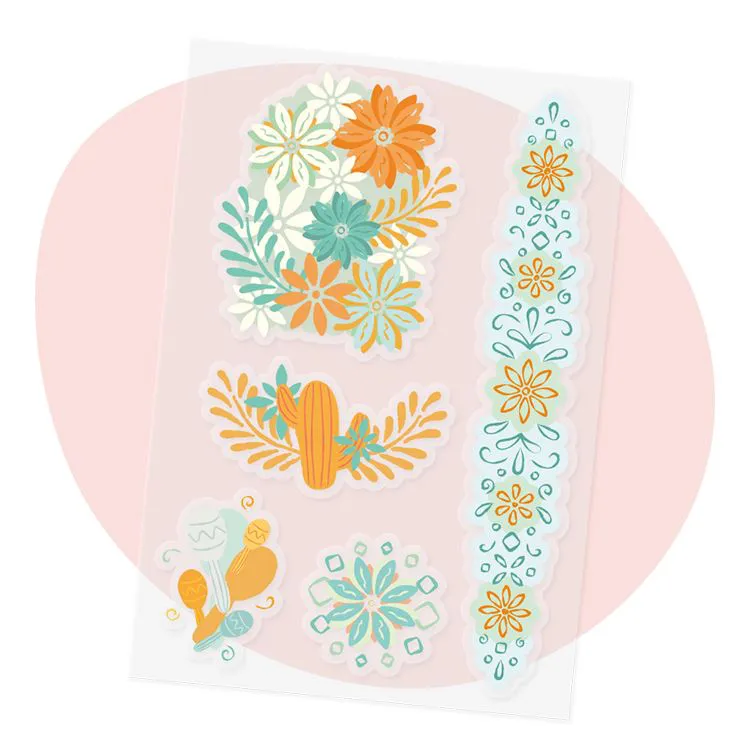 Stickers de transfert 'Fiesta' (2pcs)