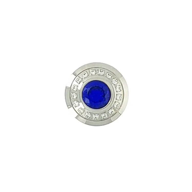 Schraubknopf strass bleu