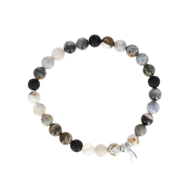 Armband Blauer Opal & Lavastein