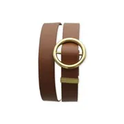 Verstellbares Armband aus Leder und 18K vergoldete