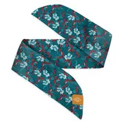 Satin Armband petites fleurs vert canard/rouge