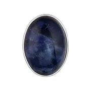 Schraubknopf ovale sodalite, argenté