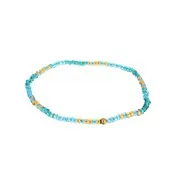 Armband kleine hell Blaue & Türkise Glasperlen