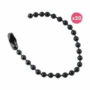 Chaînes à billes en métal 'Black' (20pcs)