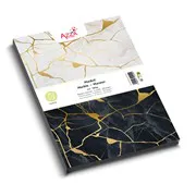 Bloc papiers Vellum imprimés 'Marbré' (Gold foil)