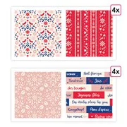 Papiers imprimés 'Noël alsacien' (8f)