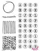 Tampons diamant 'Caractères'