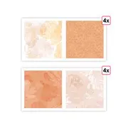 Papiers imprimés 'Jolies fleurs' (8f)