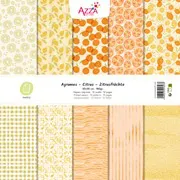 Bloc de papiers 'Agrumes' (30x30) (10f)